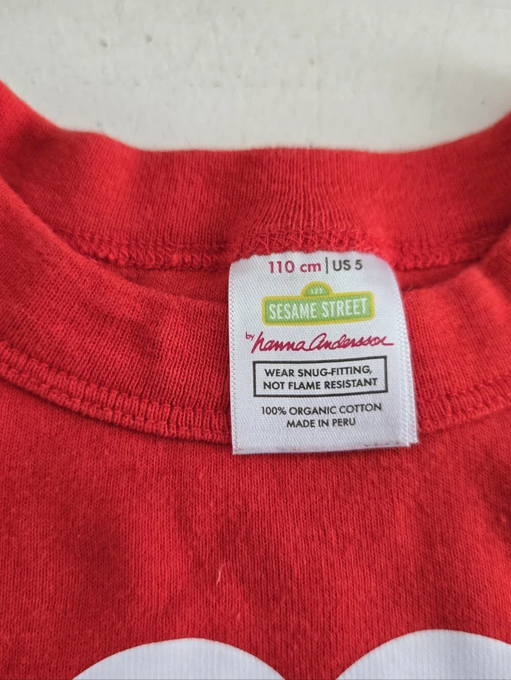 Hanna Andersson Red Elmo Graphic Tee with Yellow & Red Striped Shorts Pajama Set